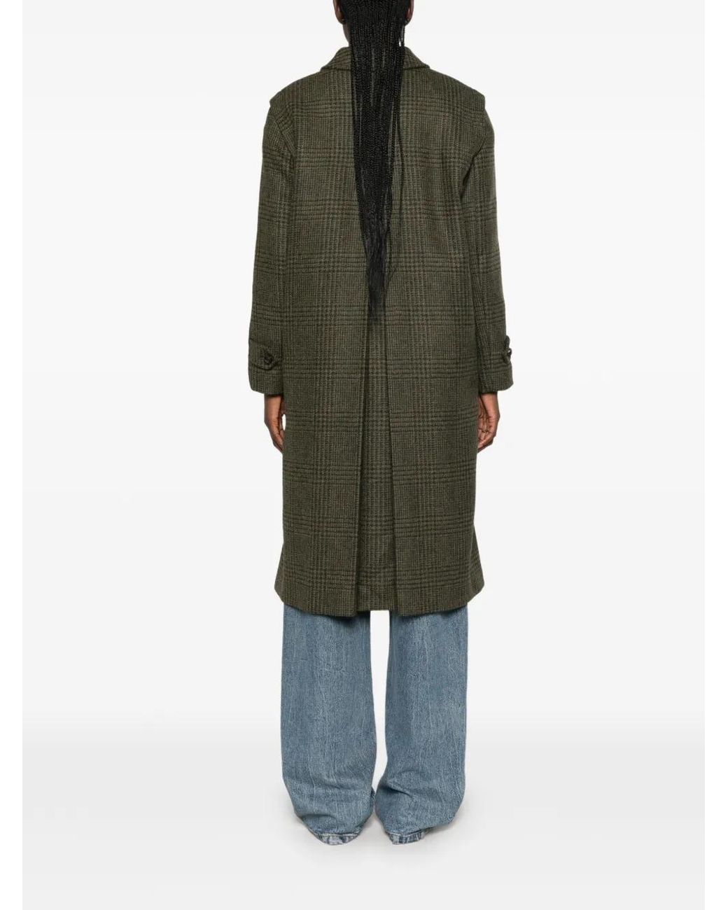 Schneiders Green Lena Prince Of Wales Check Coat