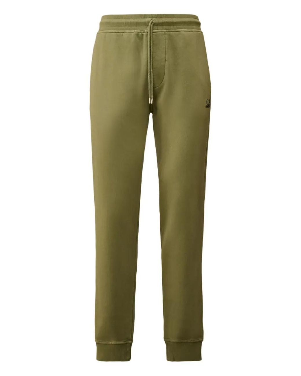 C P Company Green Drawstring-Cuffed Track Pants for men