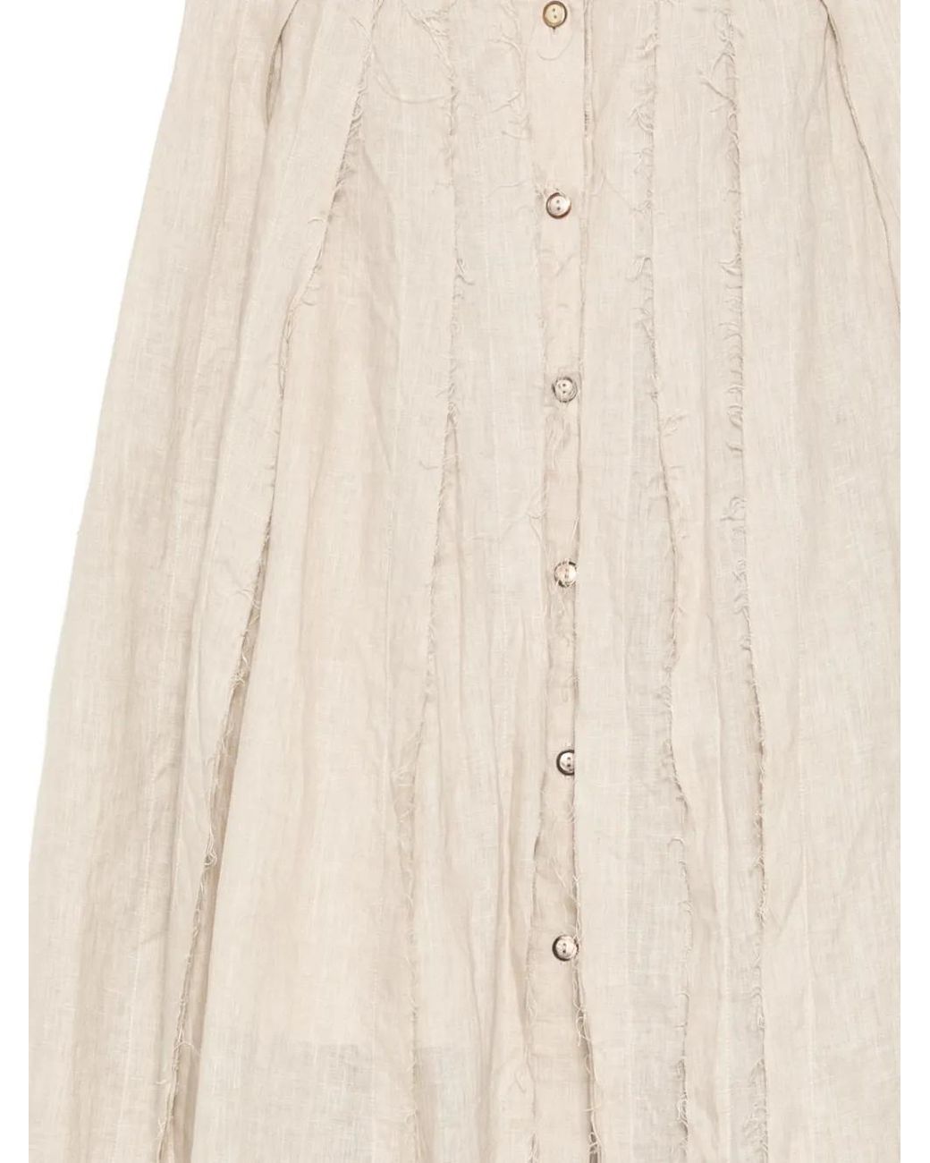 Forme D'expression Natural Raw-Edged Pleated Skirt