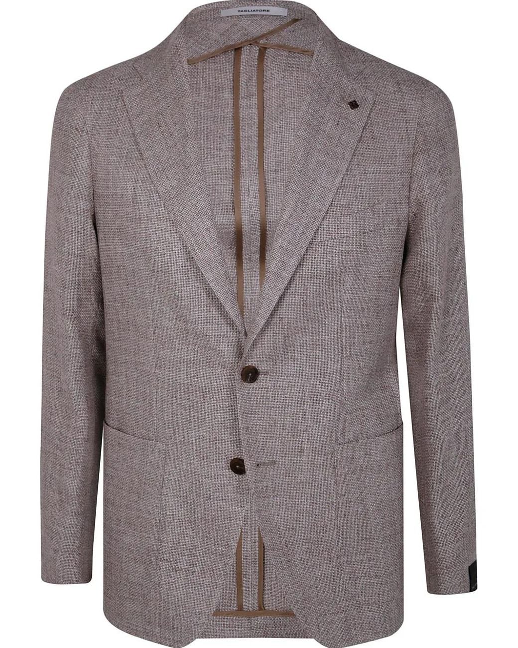 Tagliatore Brown Silk Blazer for men