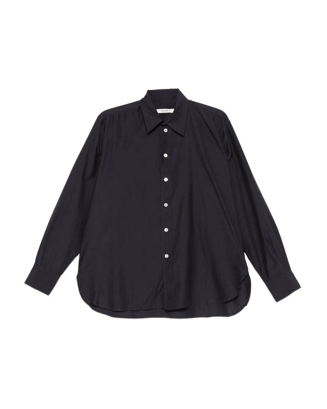 6397 Button-Up Popeline Blouse in het Blue
