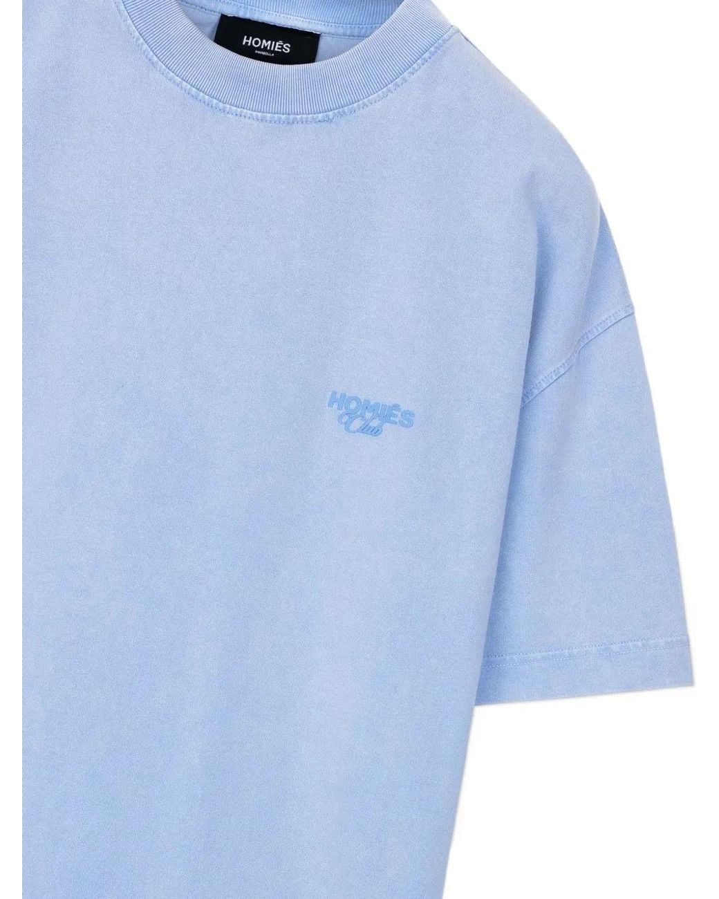 Homies Marbella Blue Logo-Detail Cotton T-Shirt for men