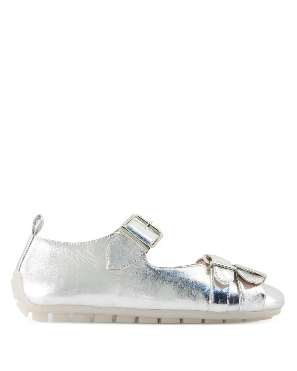 Simone Rocha White Buckle-Detail Ballet Flats