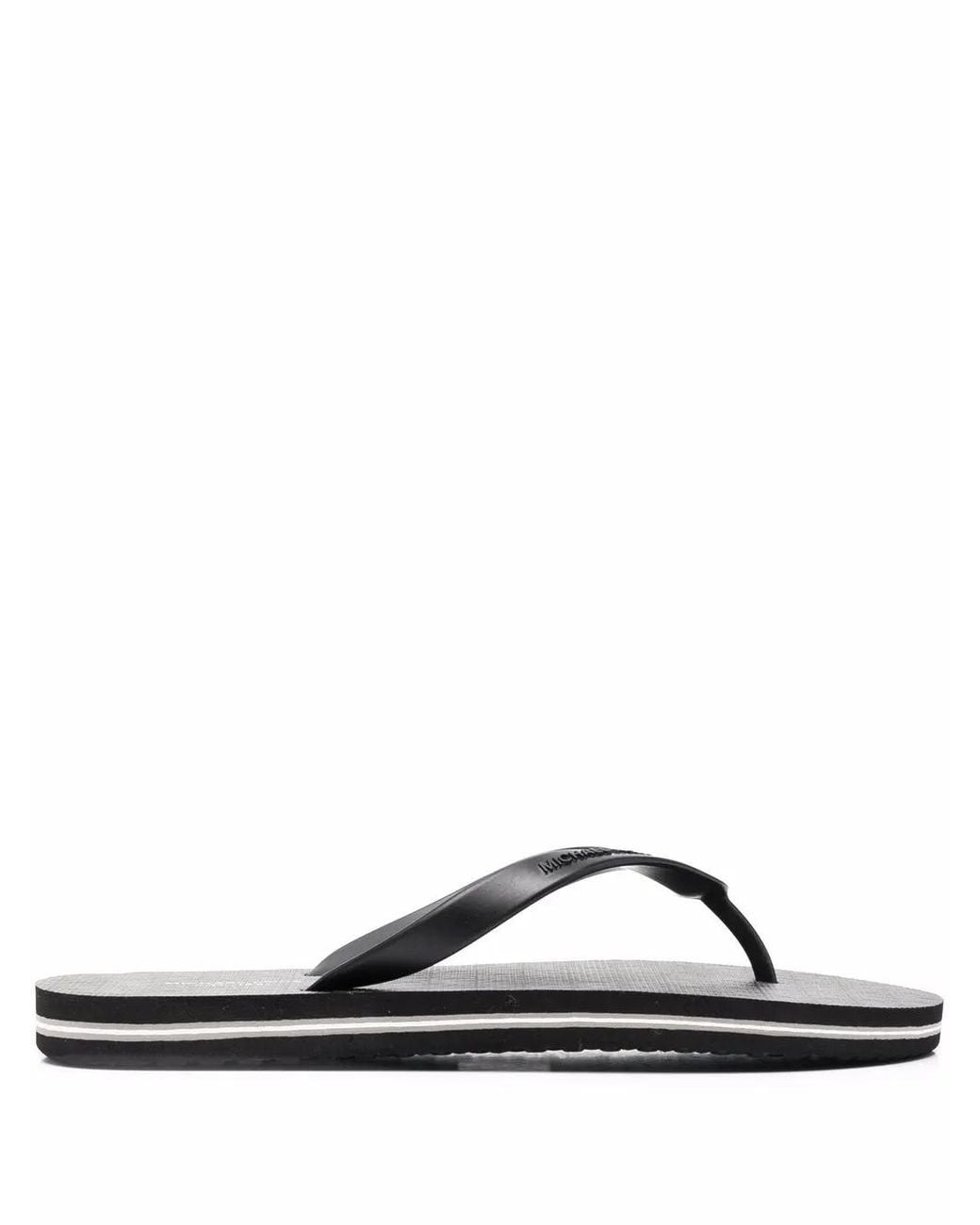 Michael Kors Black Travis Thong-Strap Flip Flops for men