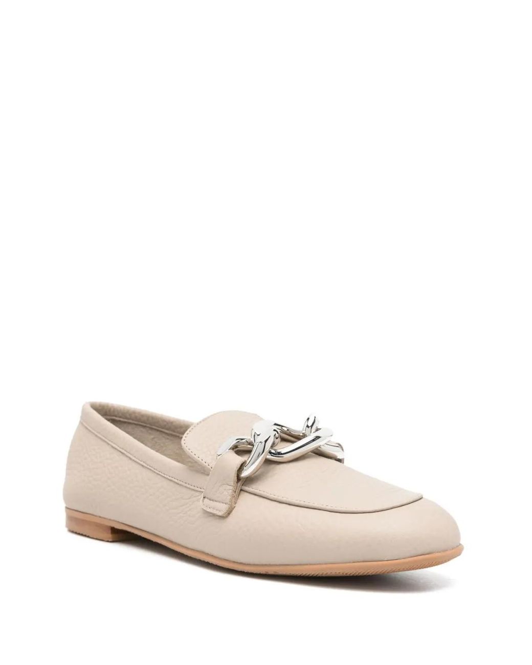 Casadei Natural Chain-Detail Loafers