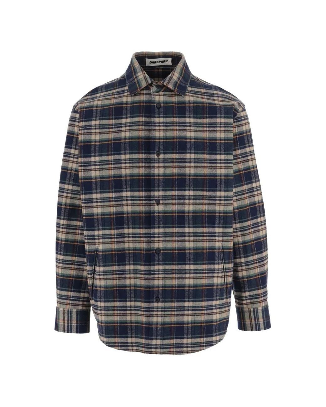 DARKPARK Blue Chemise En Coton À Carreaux for men