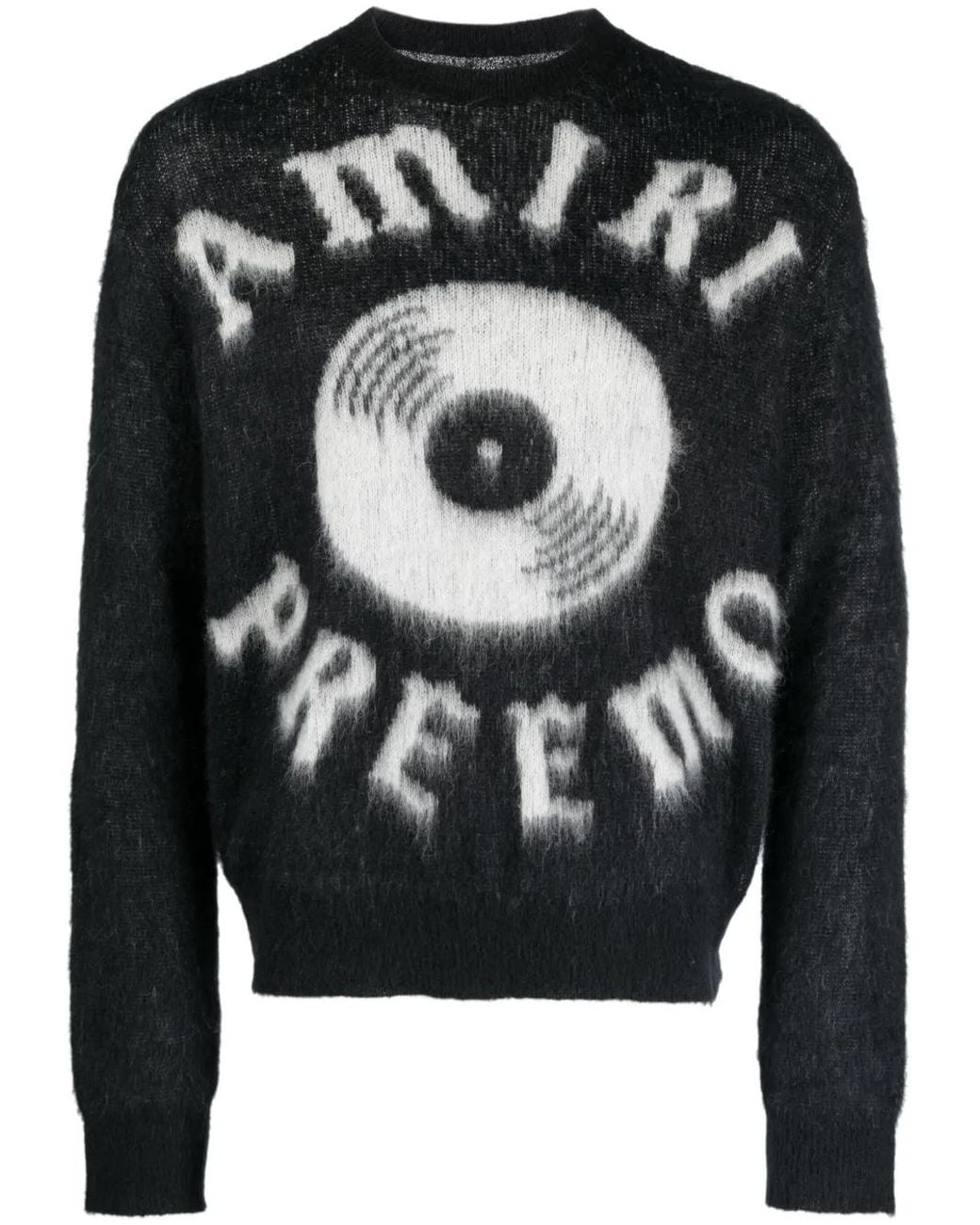 Pull en fil brossé Premier Record Amiri pour homme en coloris Black