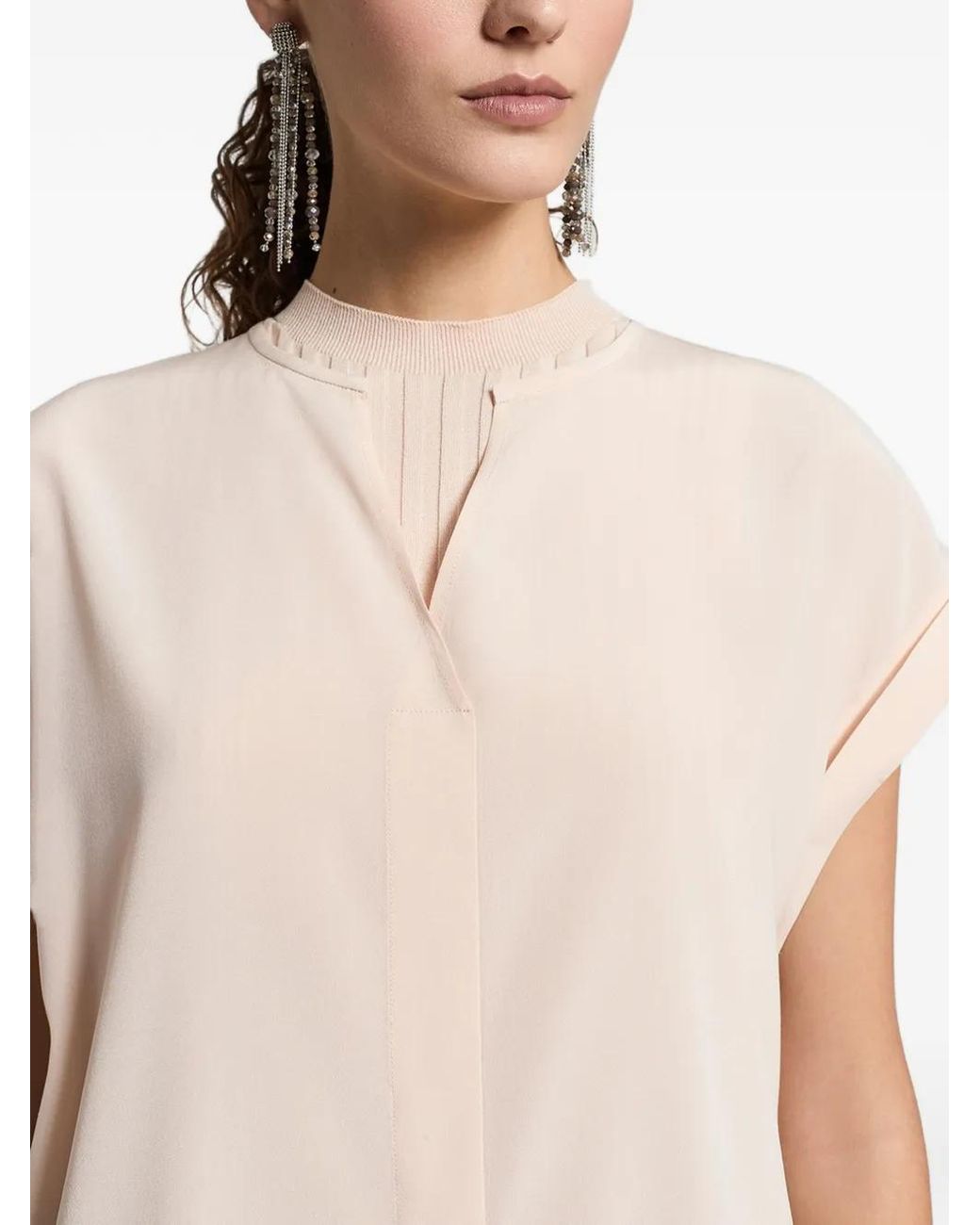 Top Con Cuello Redondo Peserico de color Natural