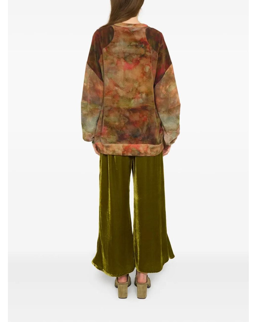 Anntian Brown Tie-dye Pullover