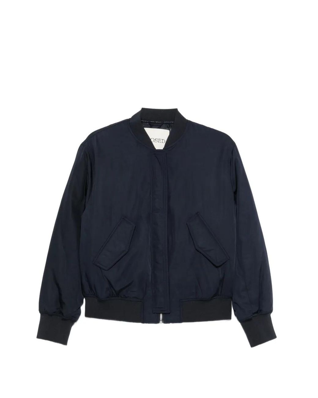 Closed Blue Logo-Patch Bomber Jacket