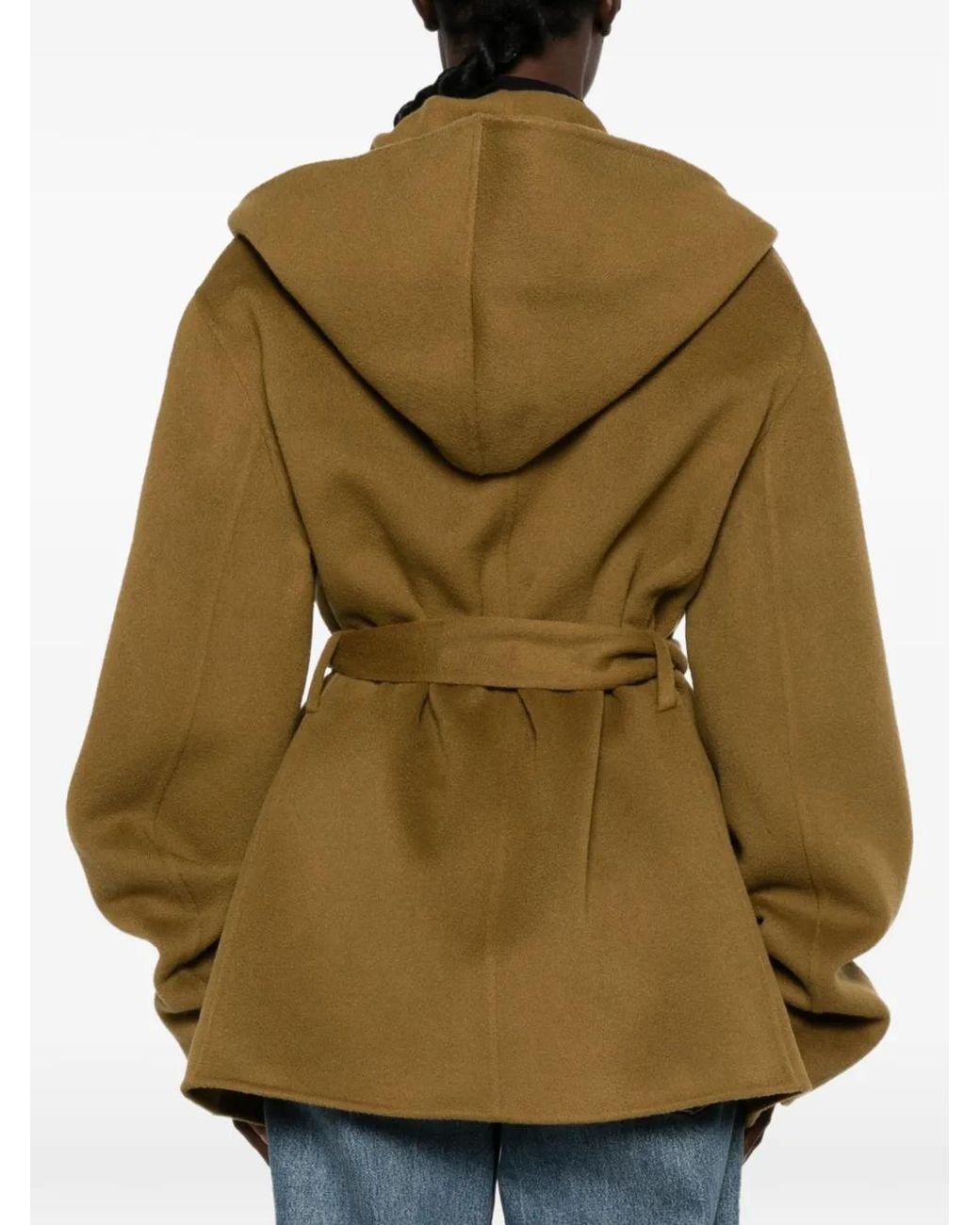 Altuzarra Green Hooded Belted Coat