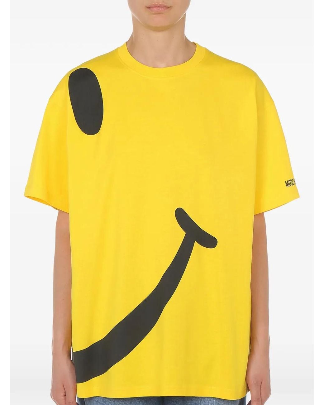 Moschino Yellow Smiley Print T-Shirt