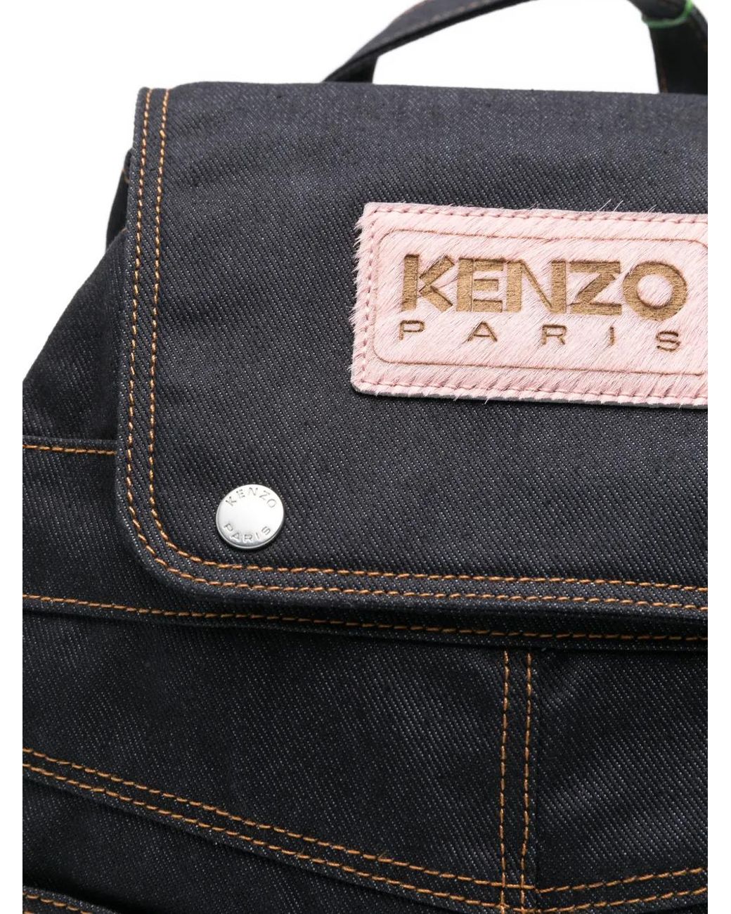 KENZO ロゴパッチ バックパック Black