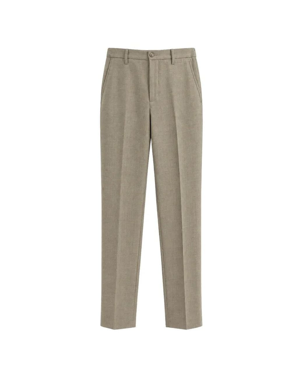 Seventy Gray Elasticated-Waistband Pressed-Crease Trousers for men