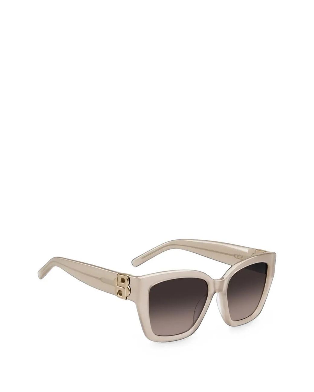 Boss Gray Acetate Sunglasses With Double B Monogram