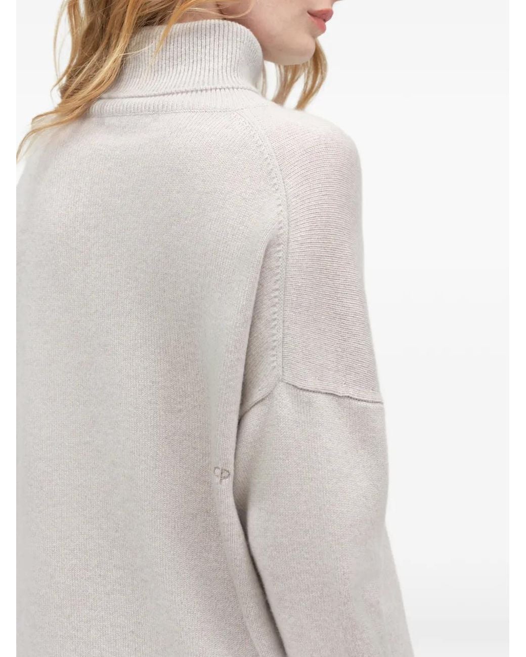 Chinti & Parker White Roll-Neck Cashmere Sweater