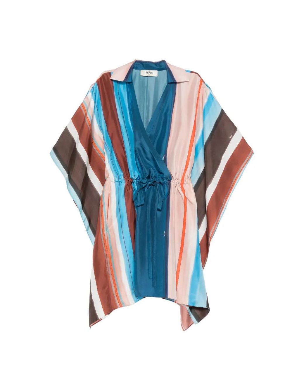 Fendi Blue Striped Silk Dress