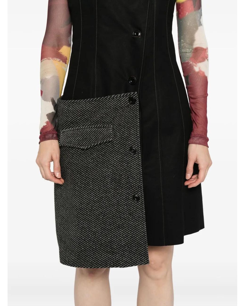 ANDERSSON BELL Black Patchwork-Kleid