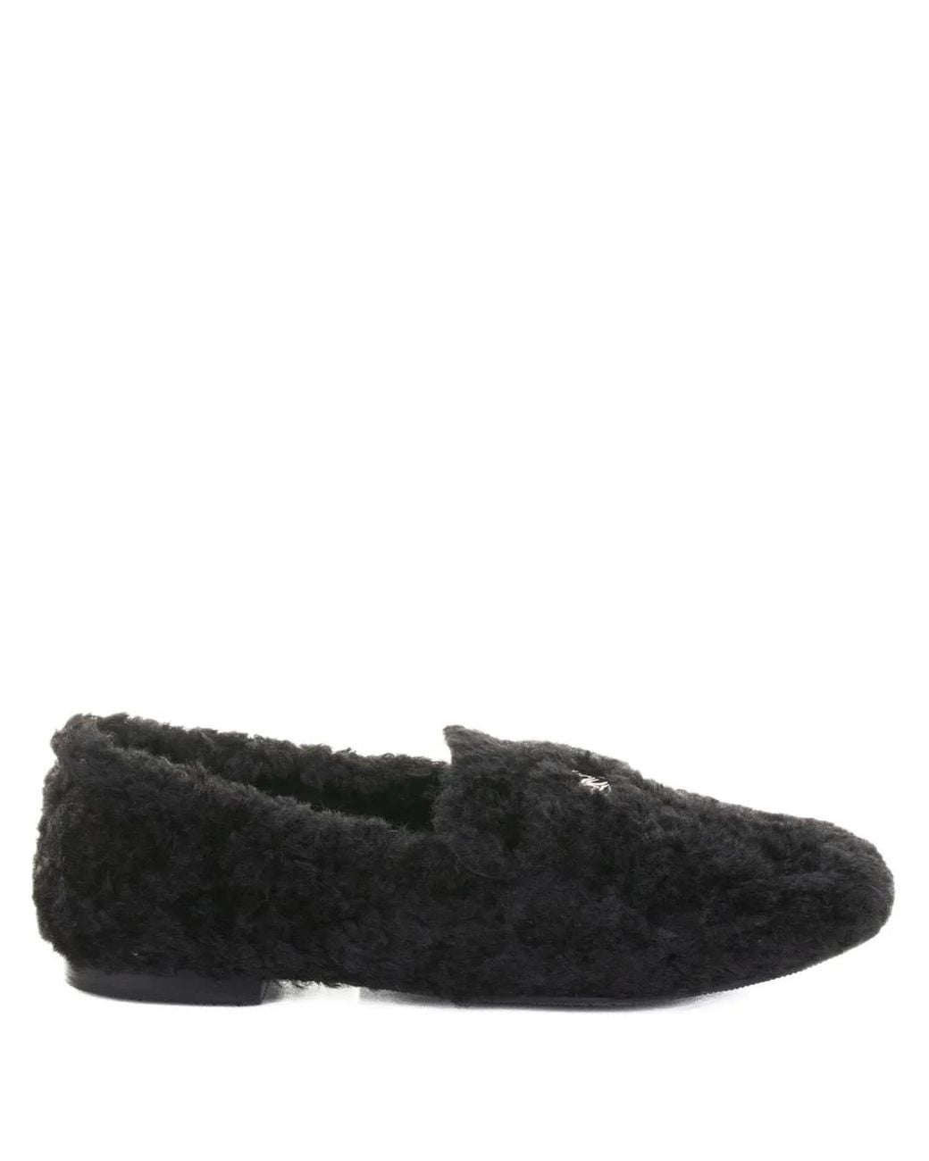 Casadei Black Mocassins En Peau Lainée