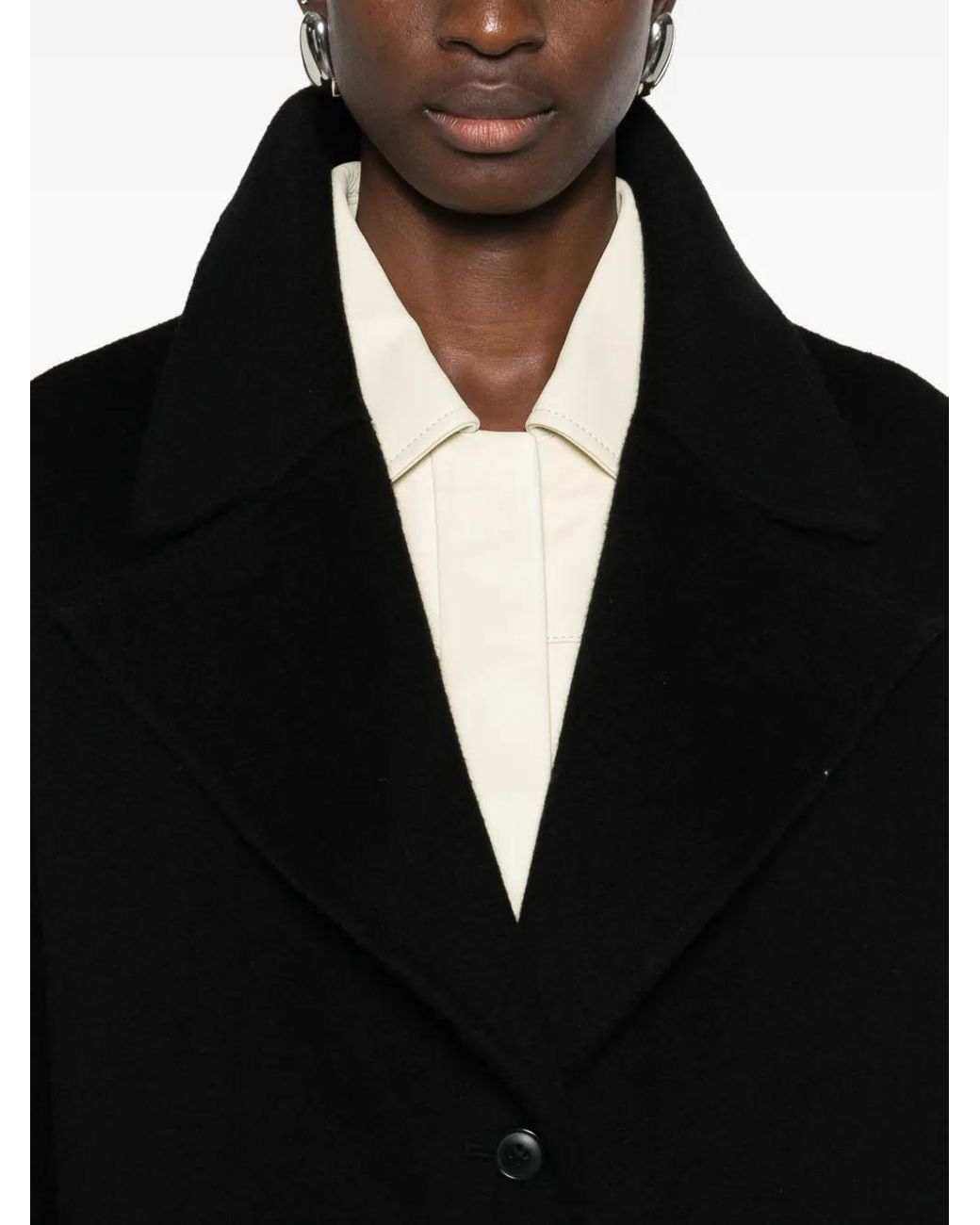 Loulou de Saison Black Buttoned Wool Coat