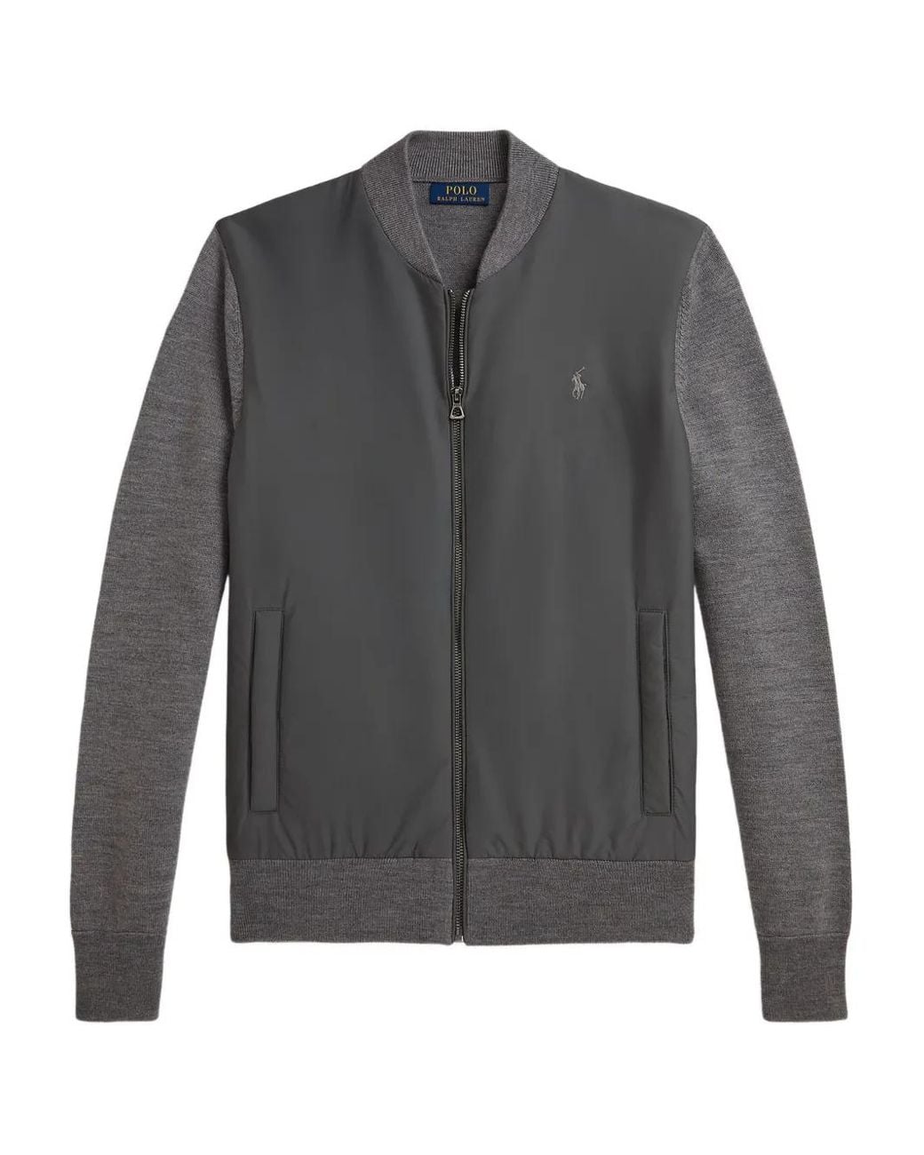 Polo Ralph Lauren Gray Panelled Zip-Up Sweatshirt for men