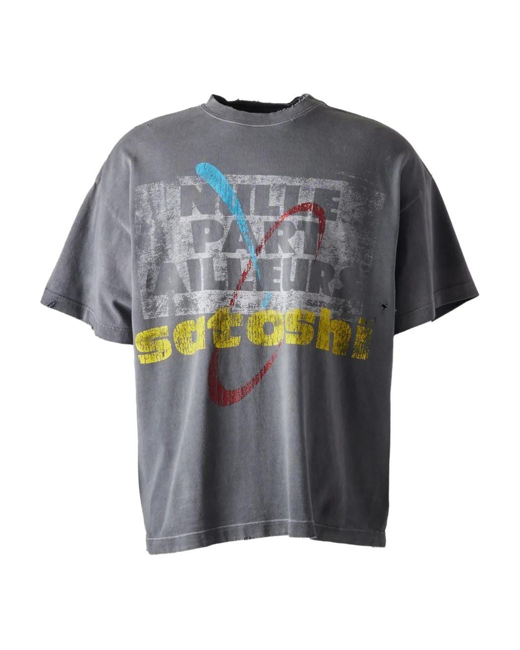 Satoshi Nakamoto Gray T-Shirt À Imprimé Graphique for men
