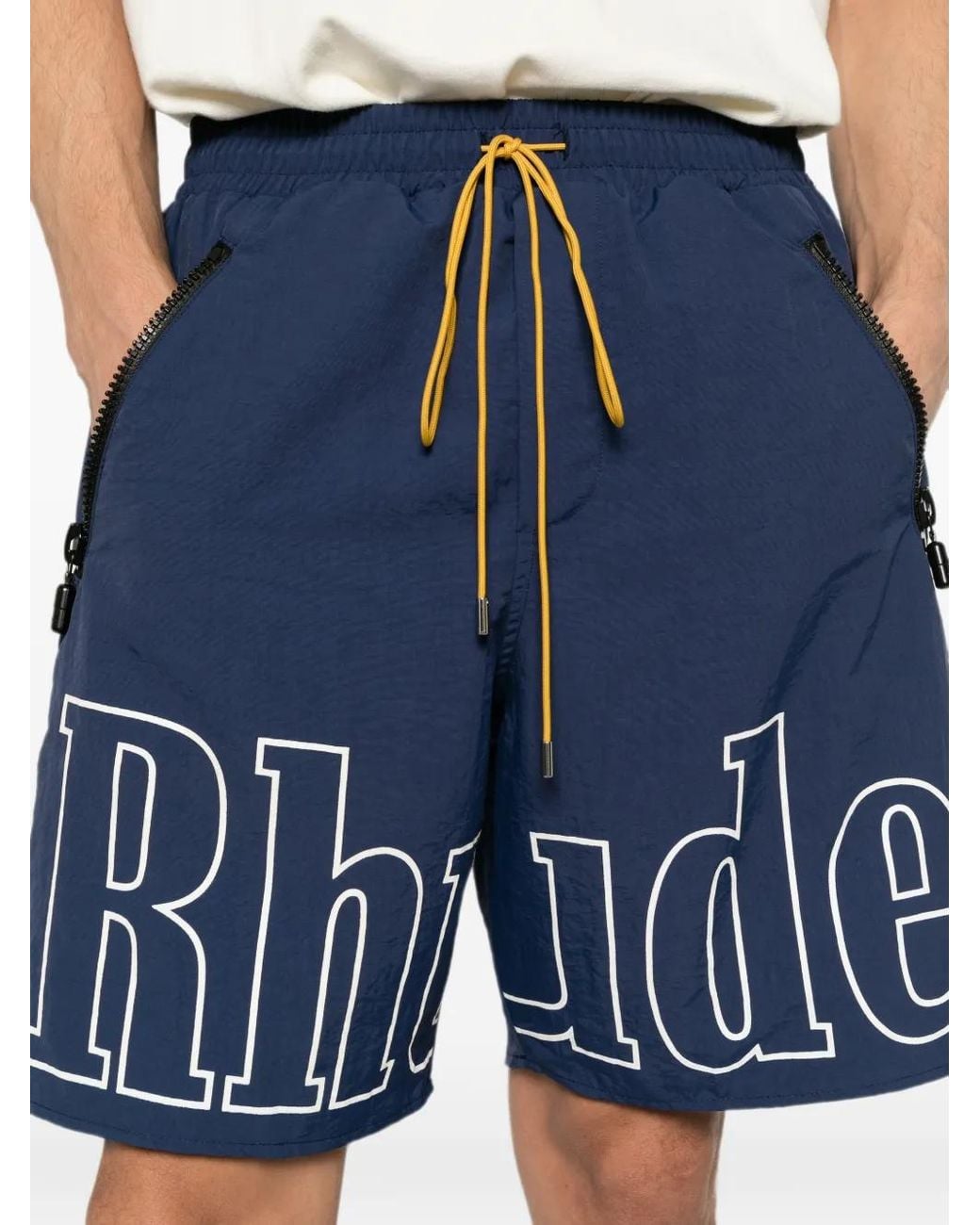 Rhude Blue Rh Logo Shorts for men