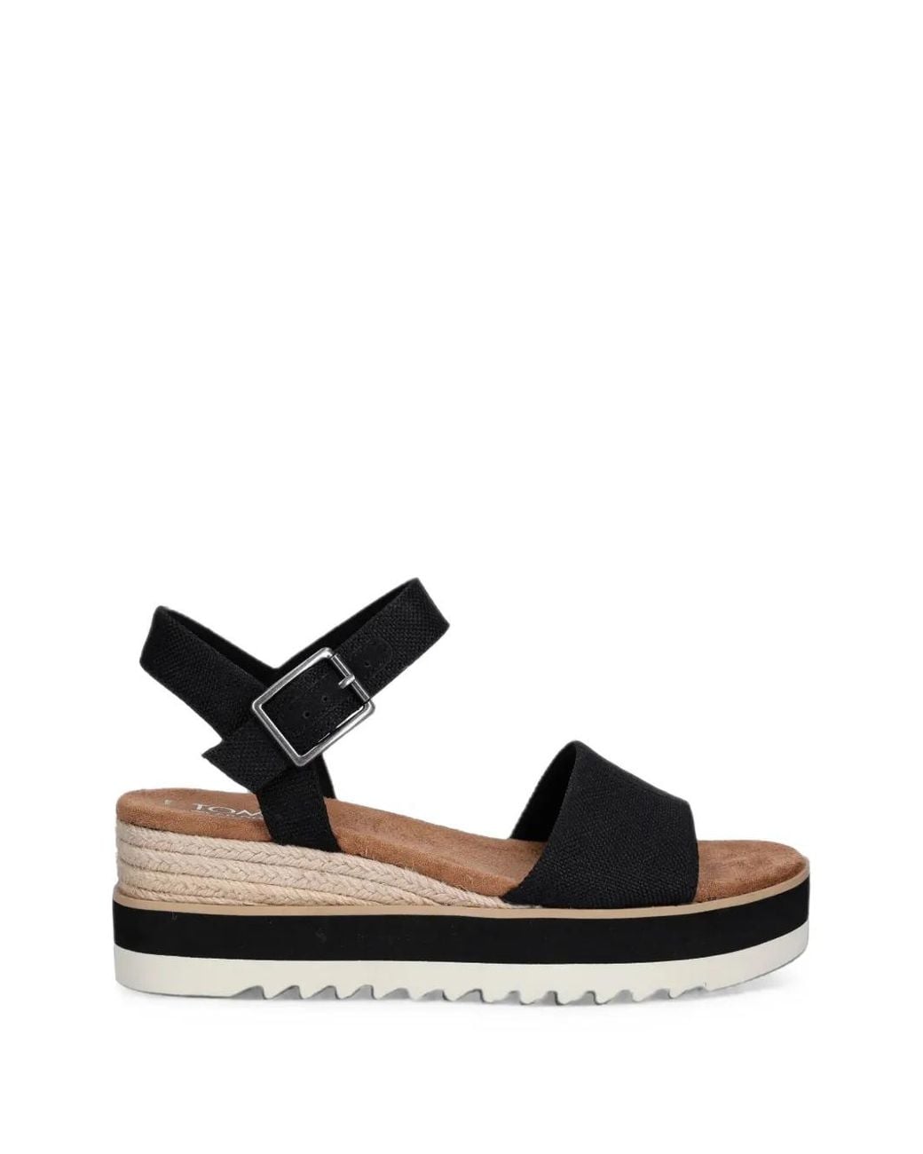 TOMS Black Diana Buckle-Fastening Platform Sandals