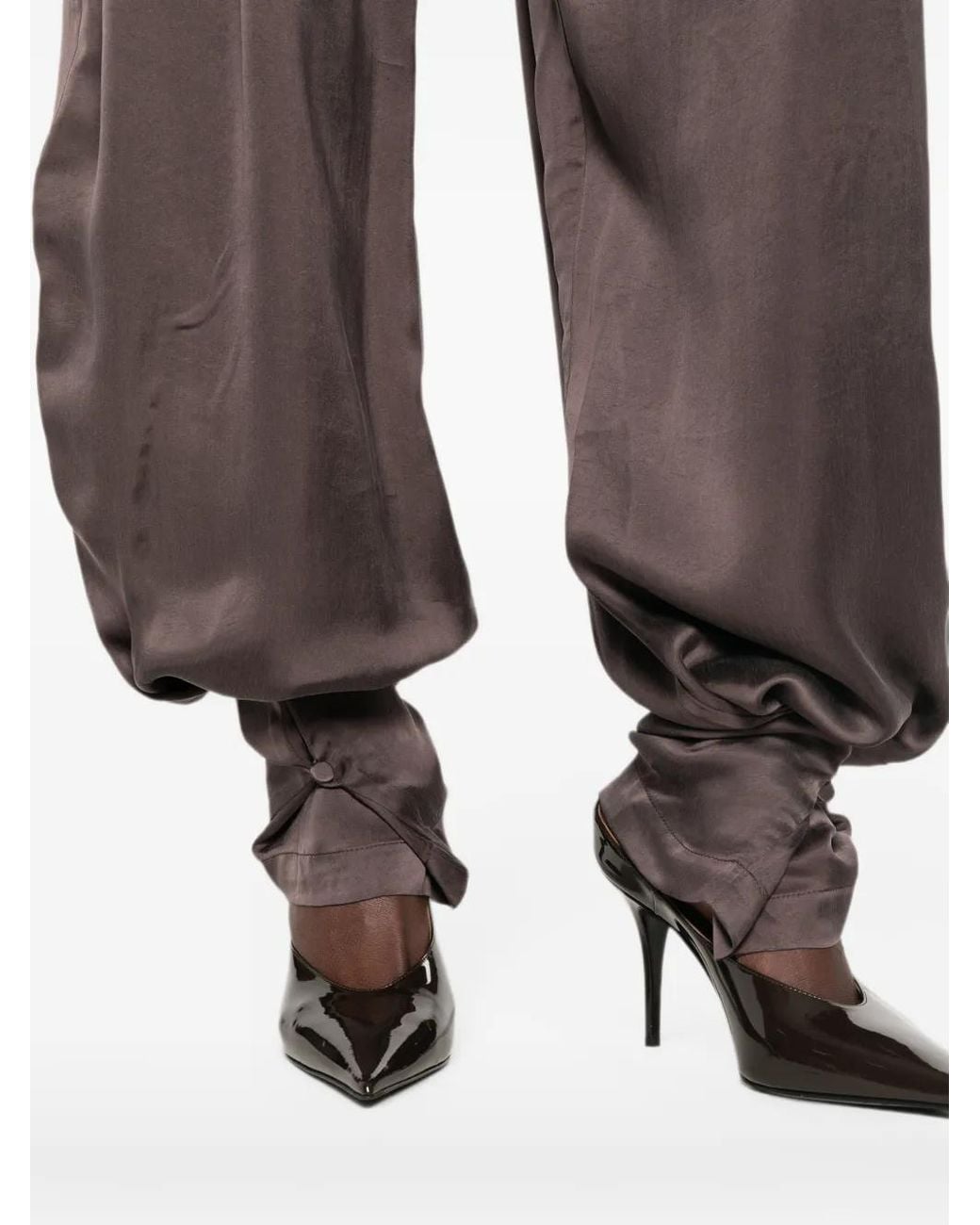 ANDAMANE Gray Renee Elasticated-Waistband Trousers