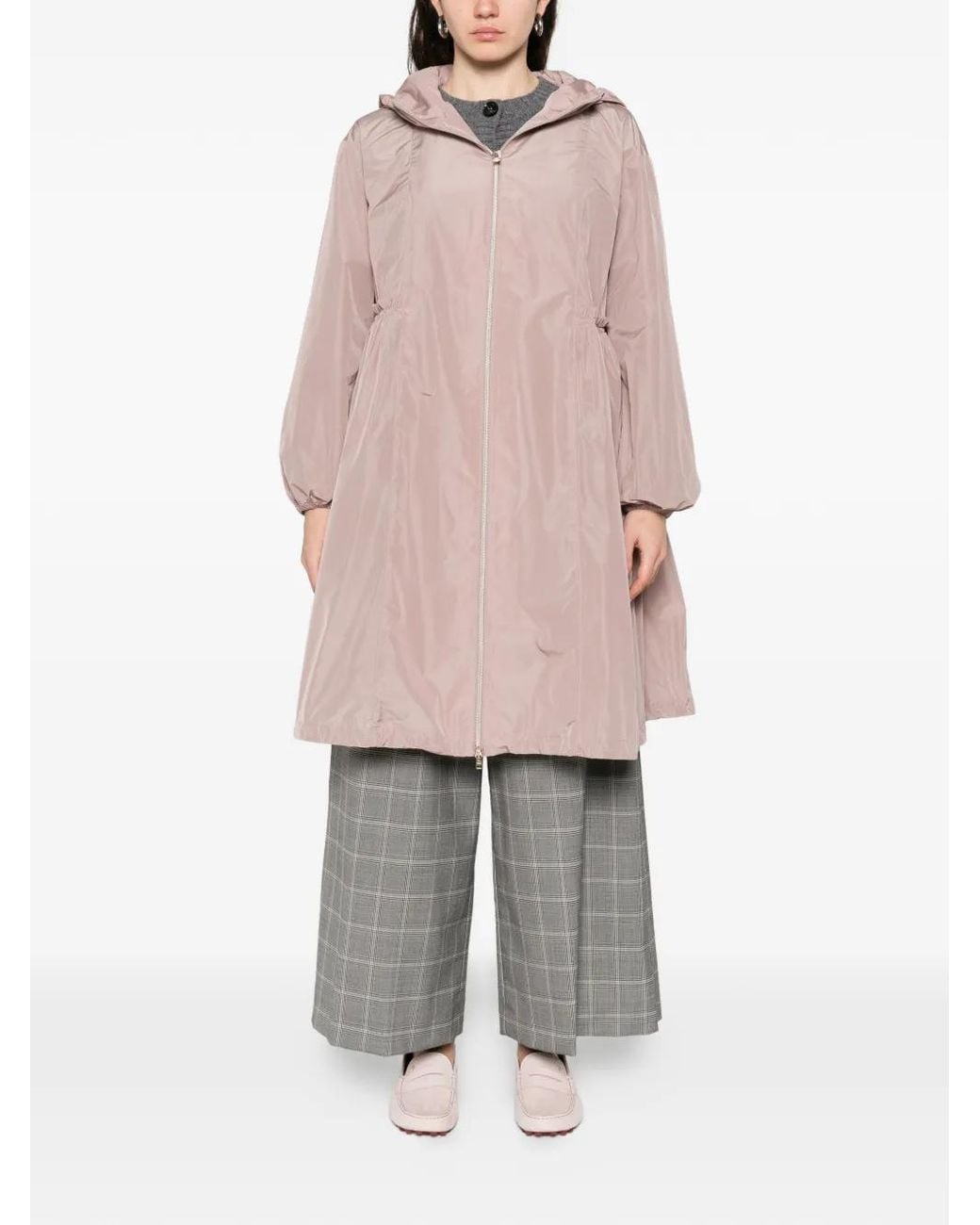 Herno Pink Ruffled-Trim Hooded Parka