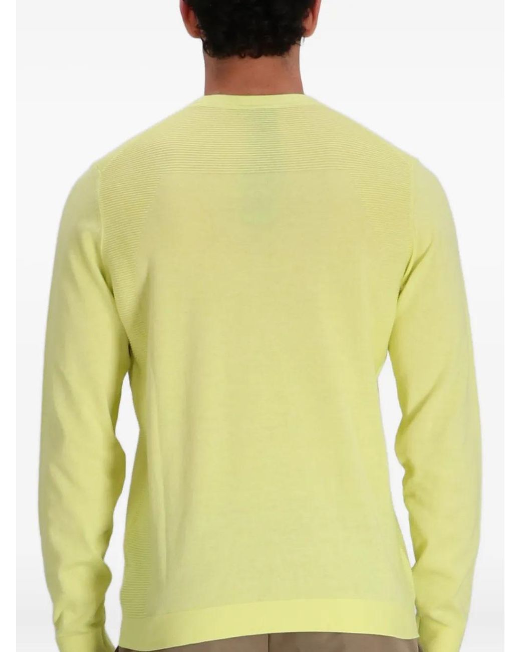 Boss Yellow Crew-Neck Sweater for men