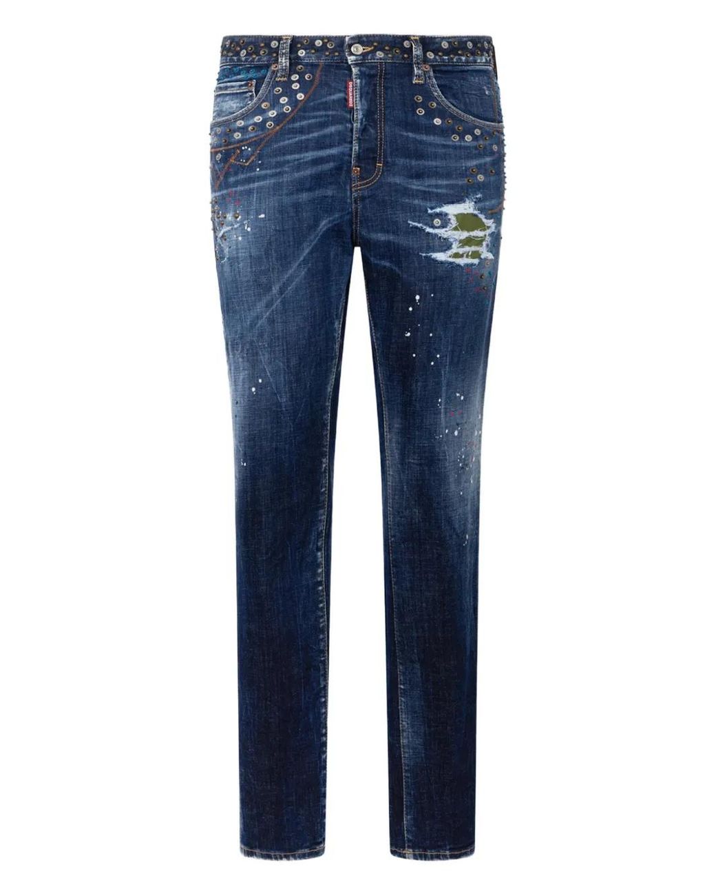 DSquared² Blue Jean À Ornements for men