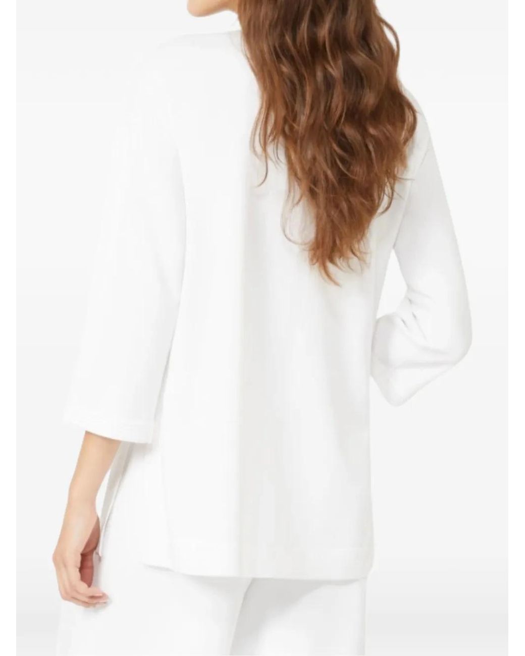 Max Mara White V-Neck Sweater