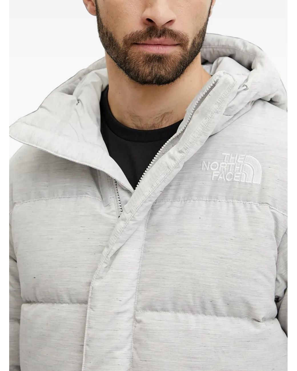 The North Face Gray Padded Hooded Jacket for men