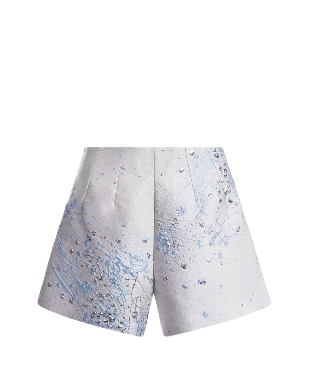 Mia Peculiar White Brocade Short Shorts