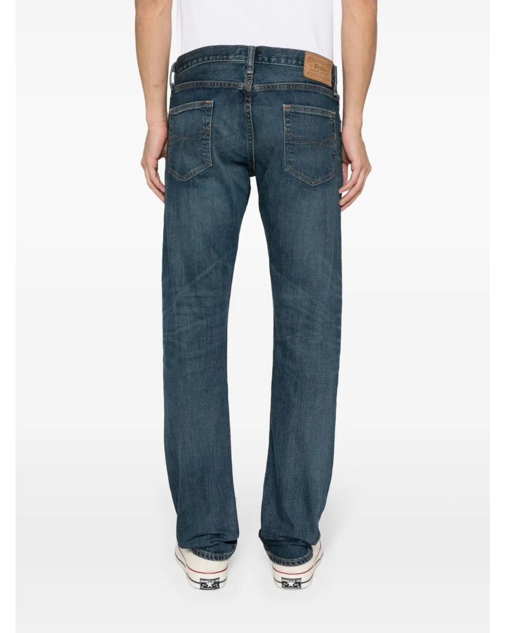 Polo Ralph Lauren Blue Varick Low-Rise Tapered Denim Jeans for men