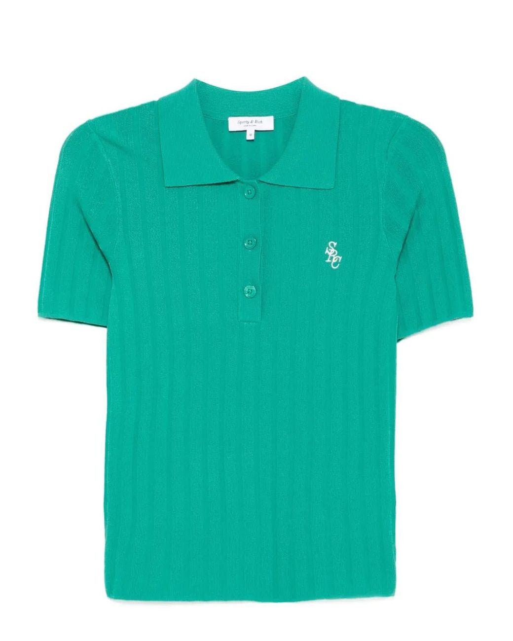 Sporty & Rich Src Geribbelde Polotop in het Green