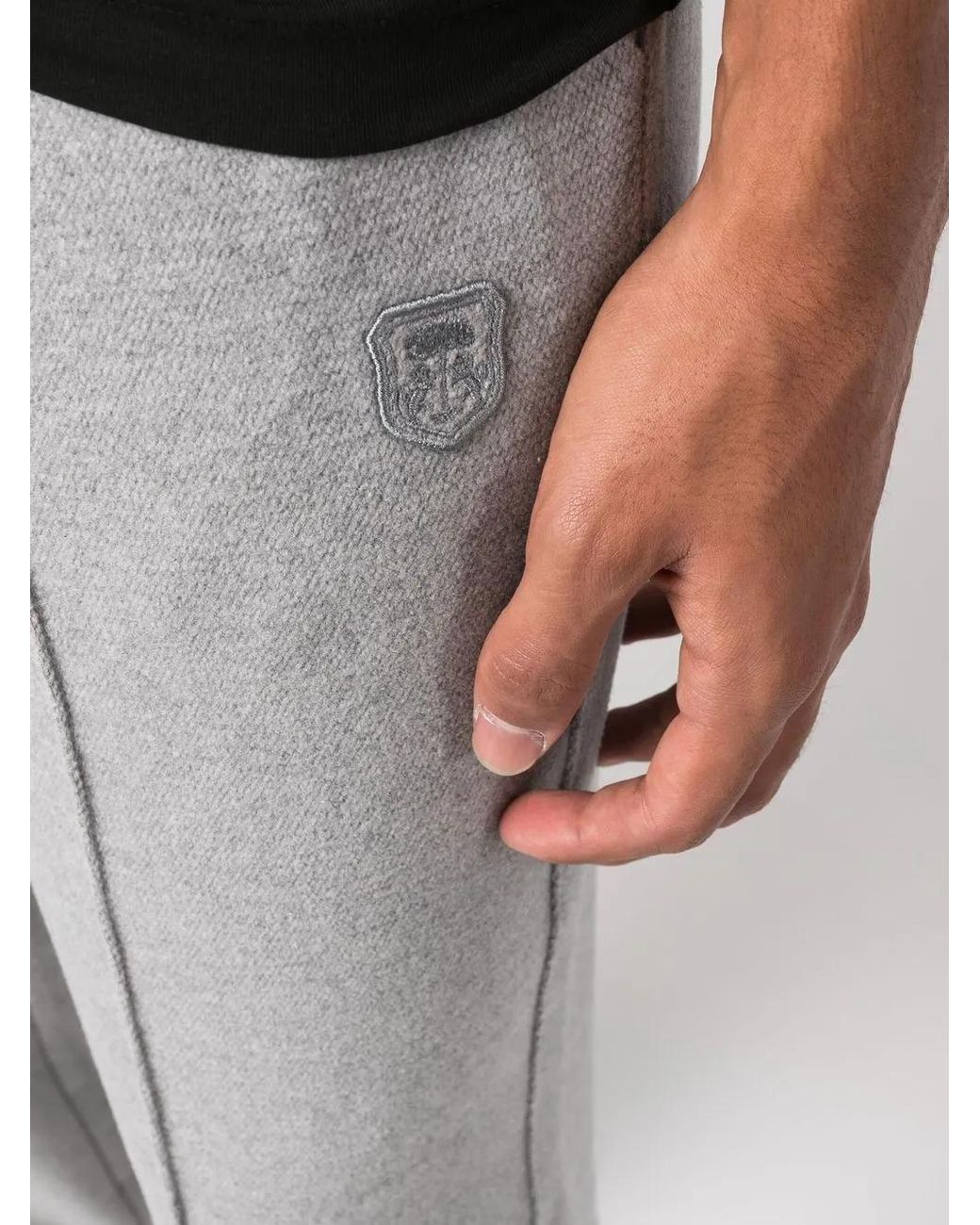 Corneliani Gray Tapered Logo-Patch Joggers for men