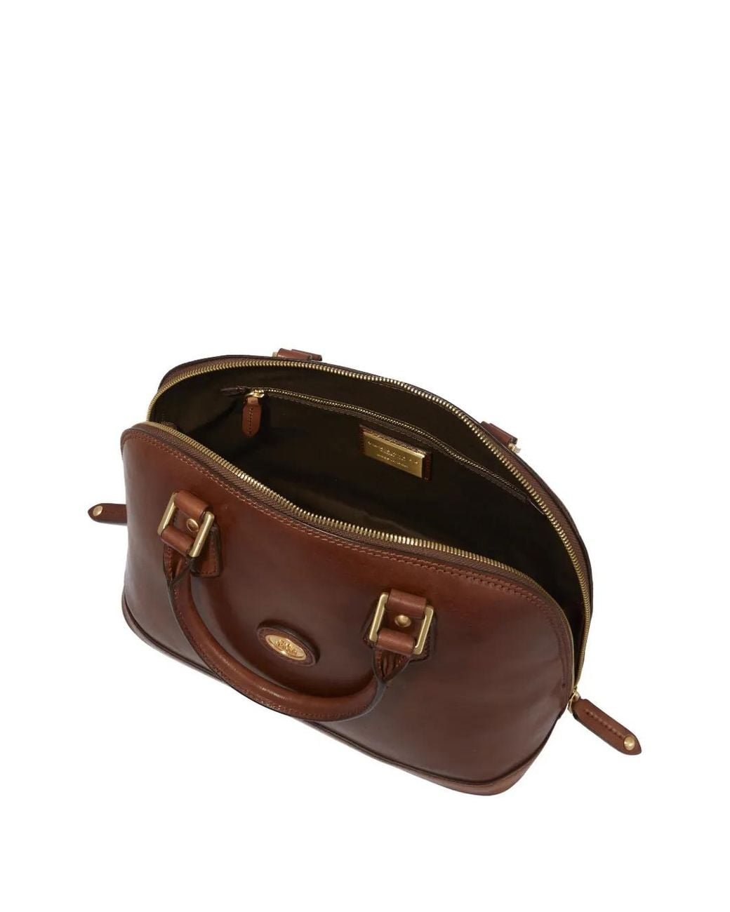 The Bridge Brown Leather Zip-Top Tote Bag