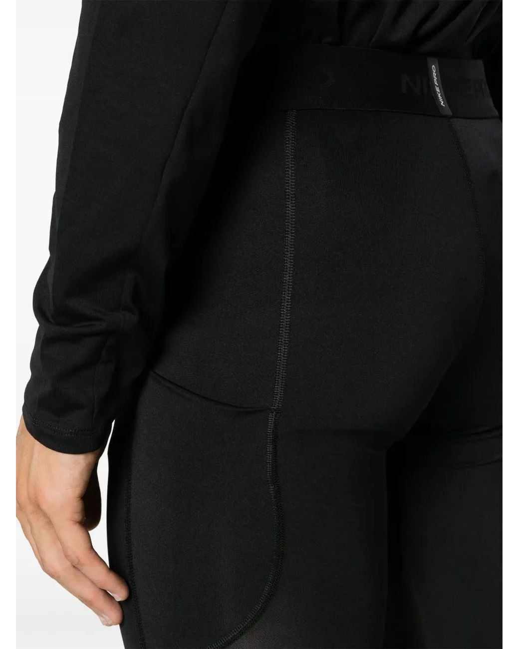 Nike Black Fitness Logo-Waistband Compression Tights for men