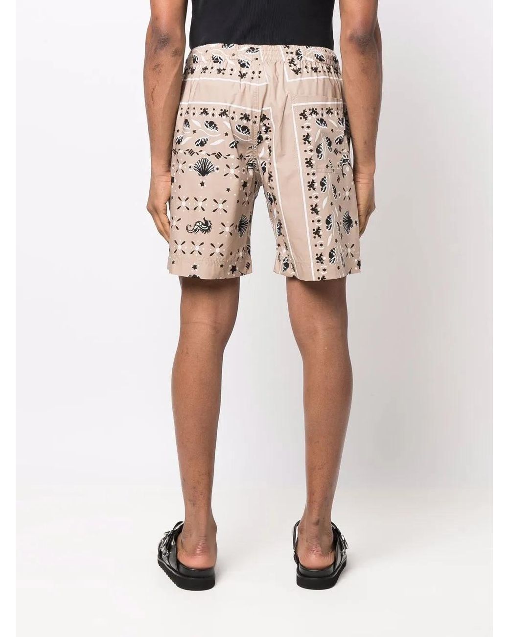 MSGM Natural Paisley Print Shorts for men
