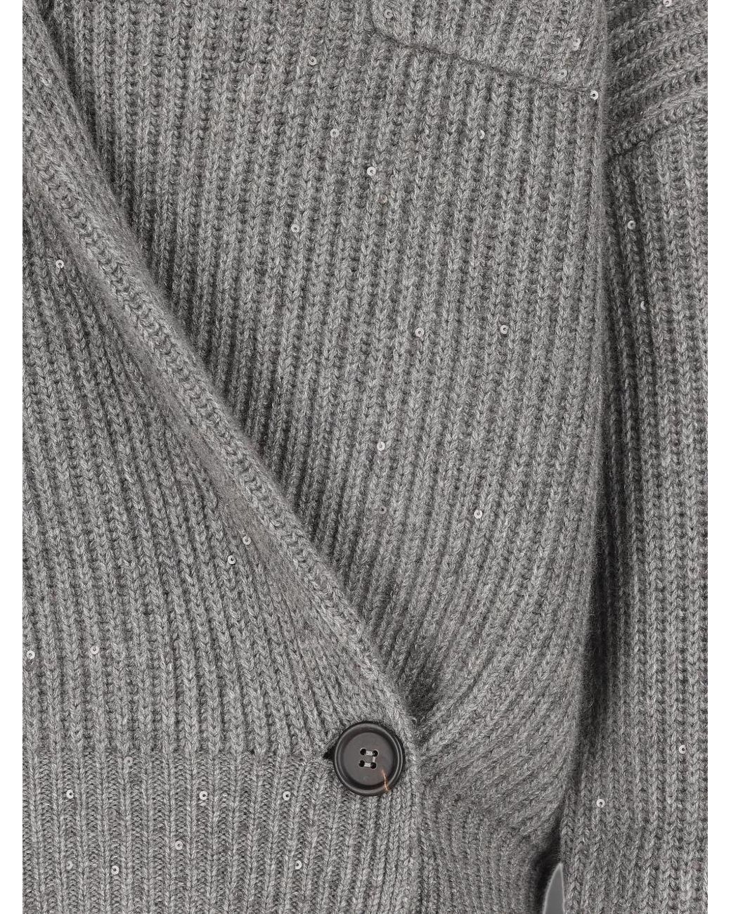 Pull À Sequins Brunello Cucinelli en coloris Gray