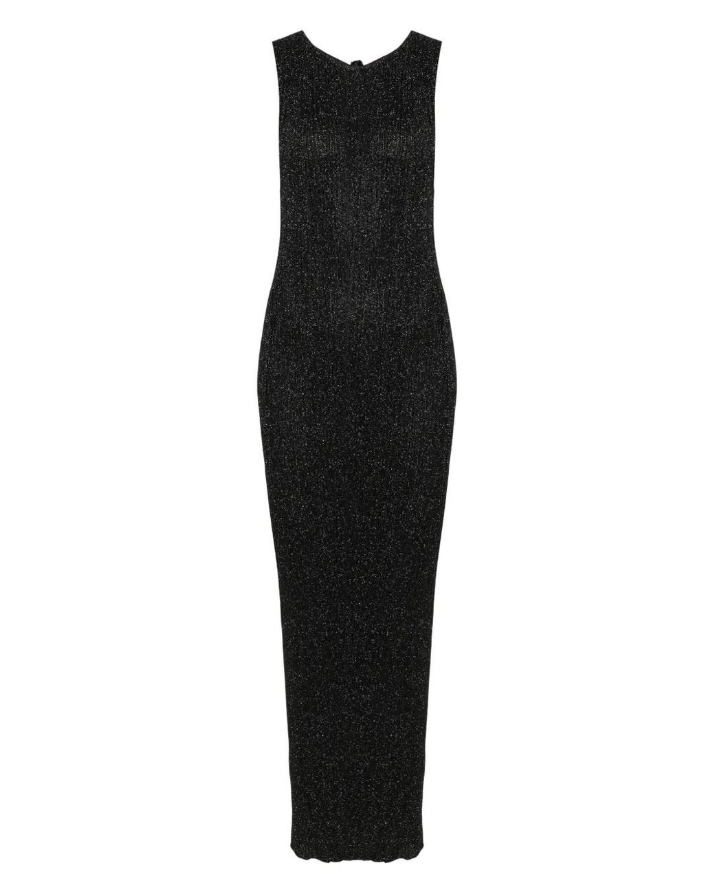 Akep Black Lurex-Detail Maxi Dress