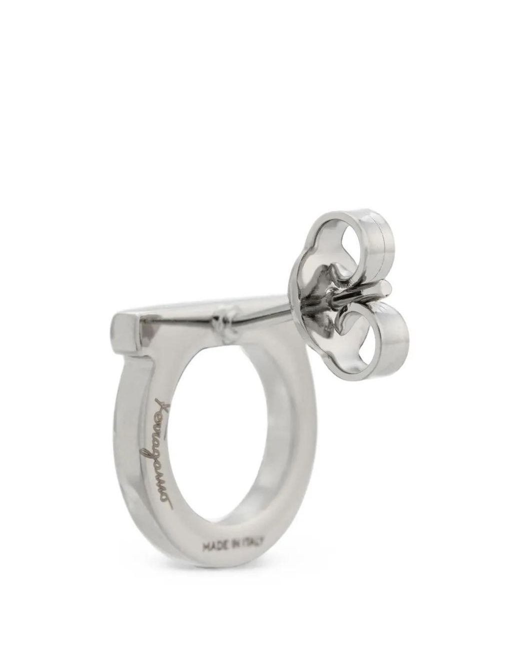 Ferragamo White Gancini Earrings