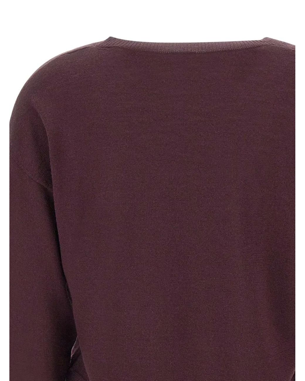 Eleventy Purple V-Neck Wool Sweater