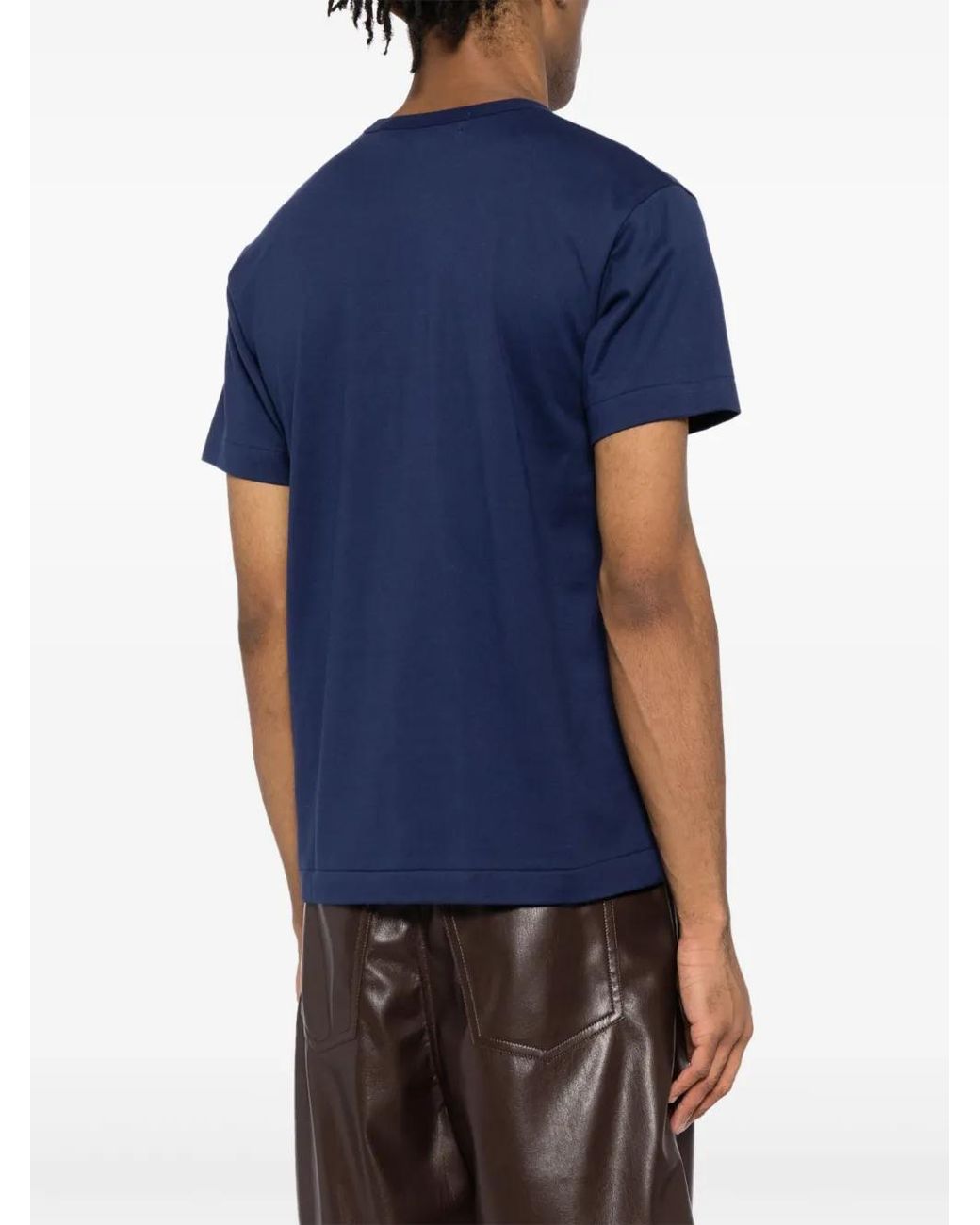 COMME DES GARÇONS PLAY Blue Logo Heart-Print T-Shirt