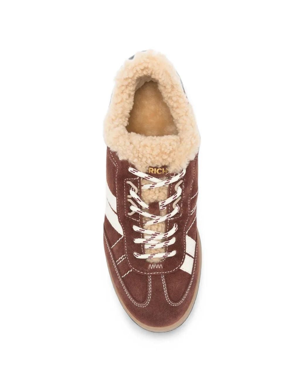 Woolrich Brown Shearling-Trim Suede Sneakers