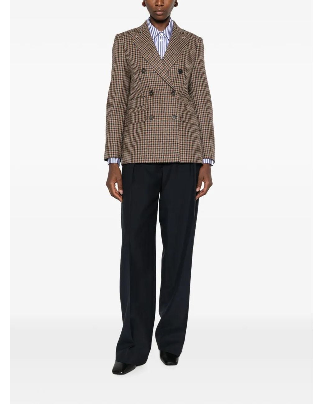Max Mara Brown Blazer À Boutonnière Croisée