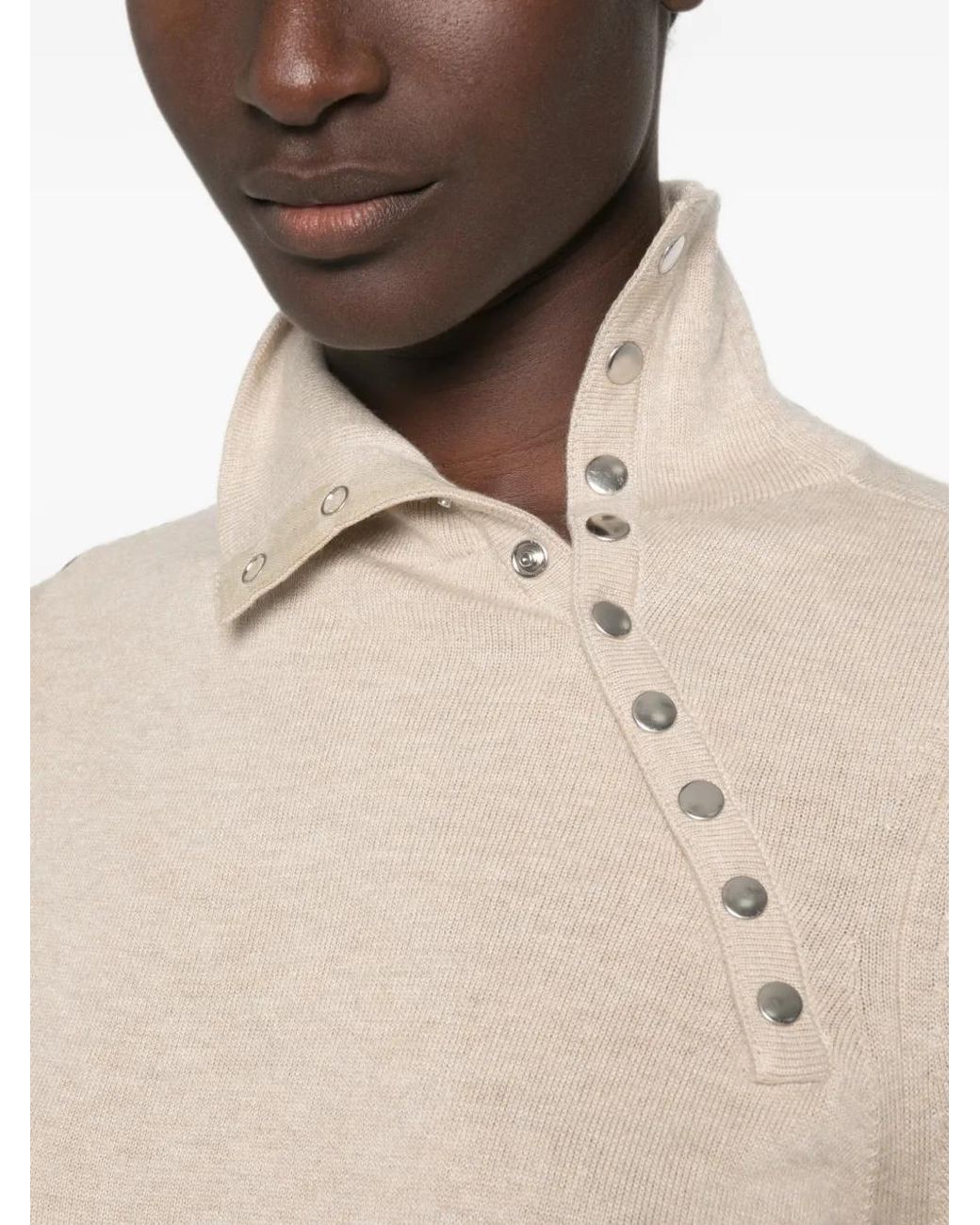 Isabel Marant White Jovienne Press-Stud Sweater