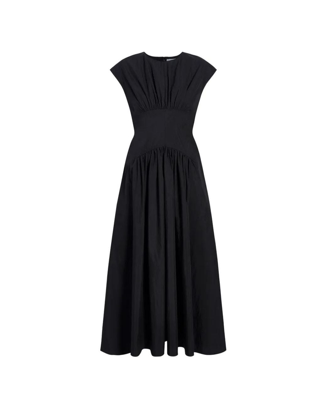 Proenza Schouler Black Nyssa Gathered-Detail Maxi Dress